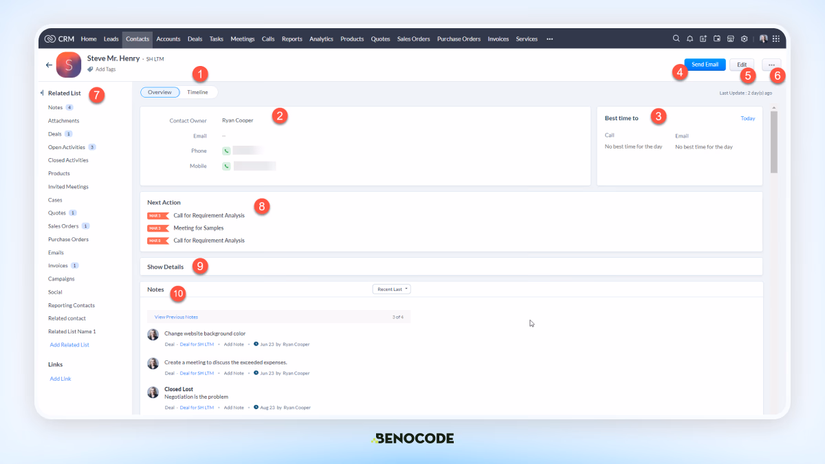 Contacts Trong Zoho Crm 5