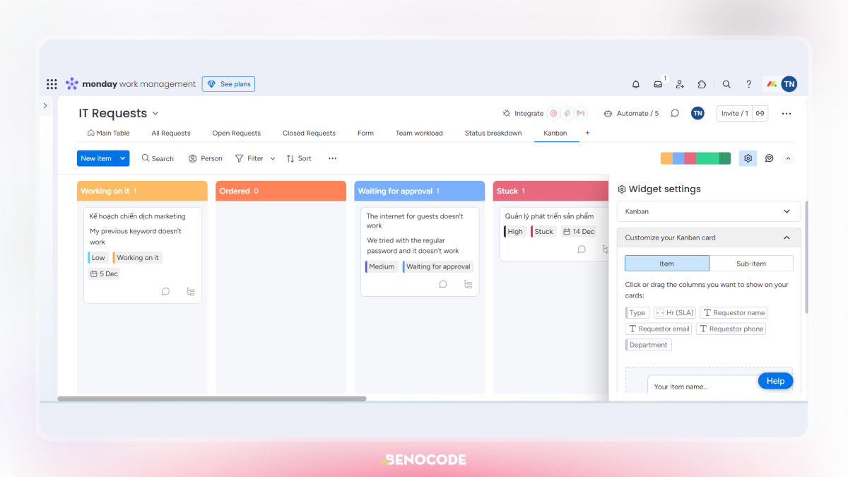 Hình 2 Theo Dõi Tiến Độ Công Việc Với Kanban View