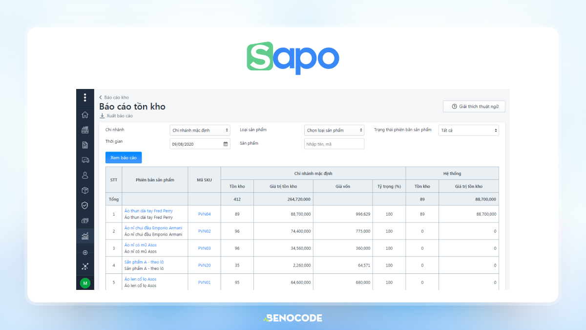 Phần mềm quản l&yacute; Sapo POS
